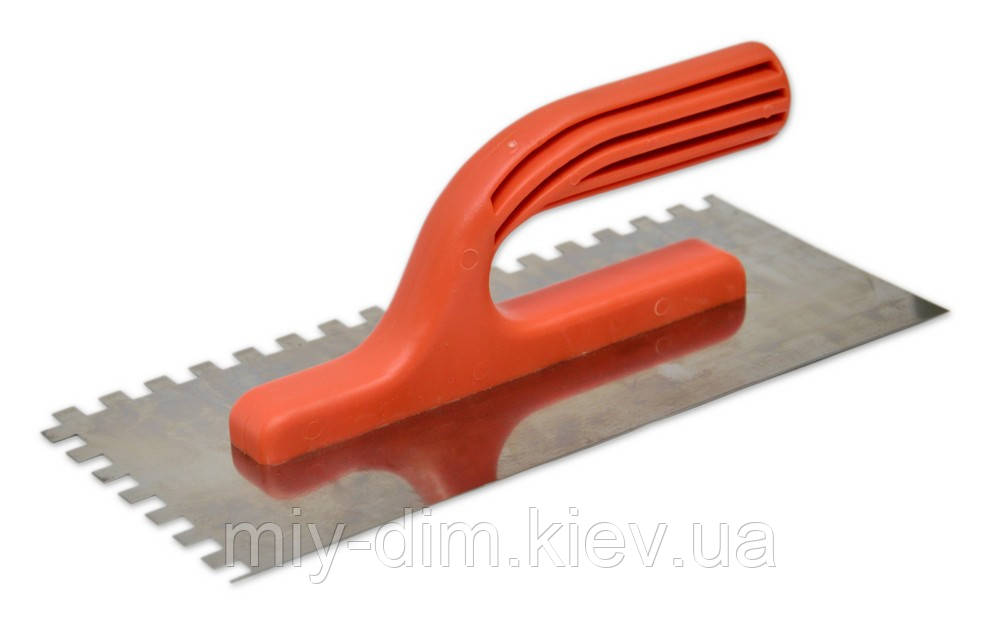 Гладилка нержав.з пластмас. ручкою 4х4 FAVORIT (08-001), фото 1