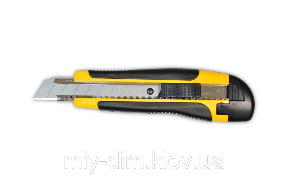 Ніж ущільнений 18мм, гумова ручка FAVORIT (13-230)