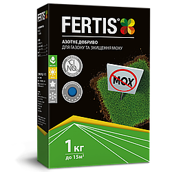 Добриво для газону з ефектом боротьби з мохом Fertis NPK 15-0-0+Fe 1кг