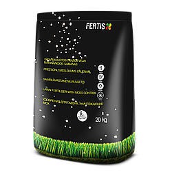 Добриво для газону з ефектом боротьби з мохом 20 кг NPK 15-0-0+Fe Fertis