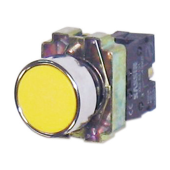 Кнопка NP2-BA55 металл 1NO+1NC AC 6V-230V жёлтая