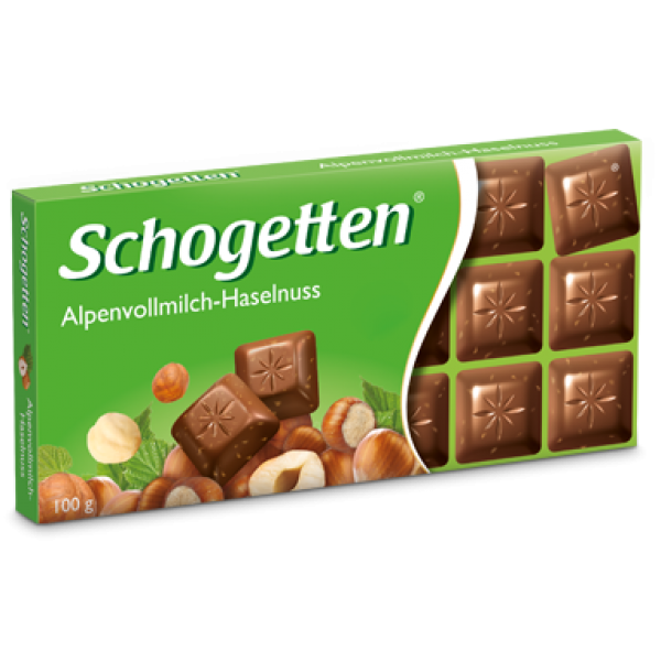 Шоколад Schogetten Alpine Milk Hazelnuts з фундуком (Шогетний), 100 г