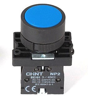 Кнопка NP2-EA62 пластик 1NC AC 6V-230V синяя