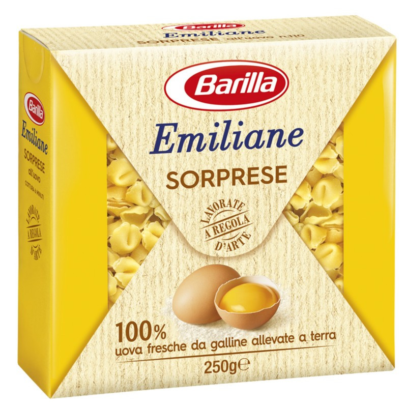 Макарони твердих сортів Barilla Sorprese «Emiliane», на жовтках 250 г.