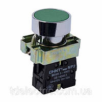 Кнопка NP2-BA32 металл 1NC AC 6V-230V зелёная