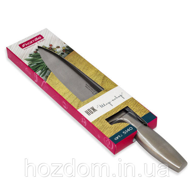 Нож кухонный Kamille "Шеф-повар" из нержавеющей стали - фото 1 - id-p496703260