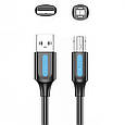 Кабель для принтера USB 2.0 AM/BM 3.0m 480Mbps PVC black VENTION (COQBI), фото 2