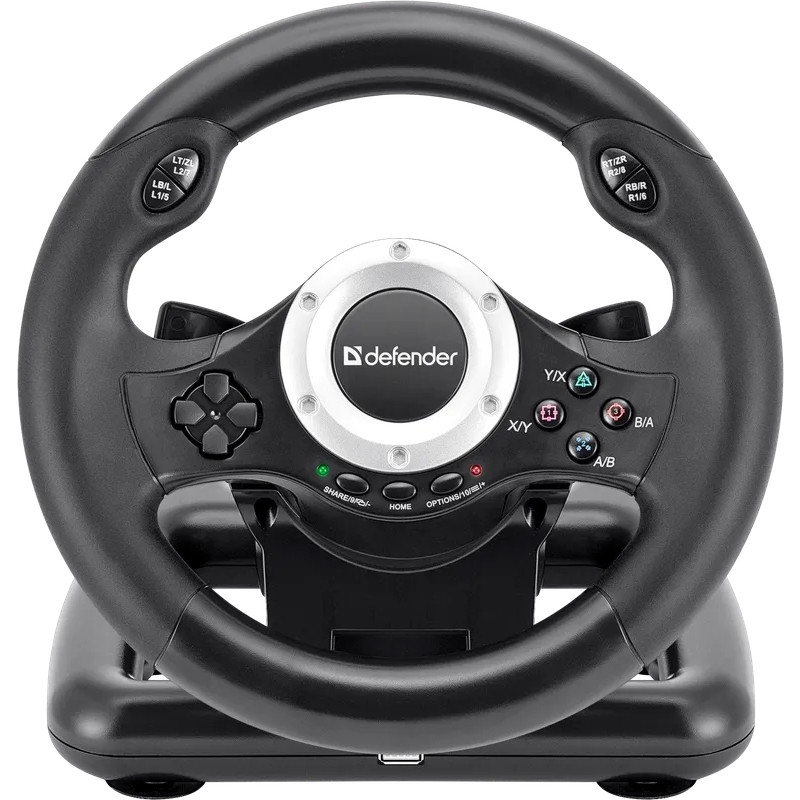 Ігрове кермо Defender Turbo Pro for PC/PS3/PS4/Xbox, 10кн., USB, фото 1