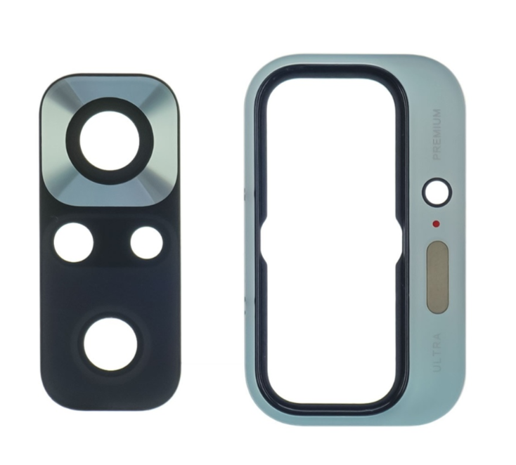 Скло камери для Xiaomi Redmi Note 10 Pro в рамці (Блакитне), фото 1