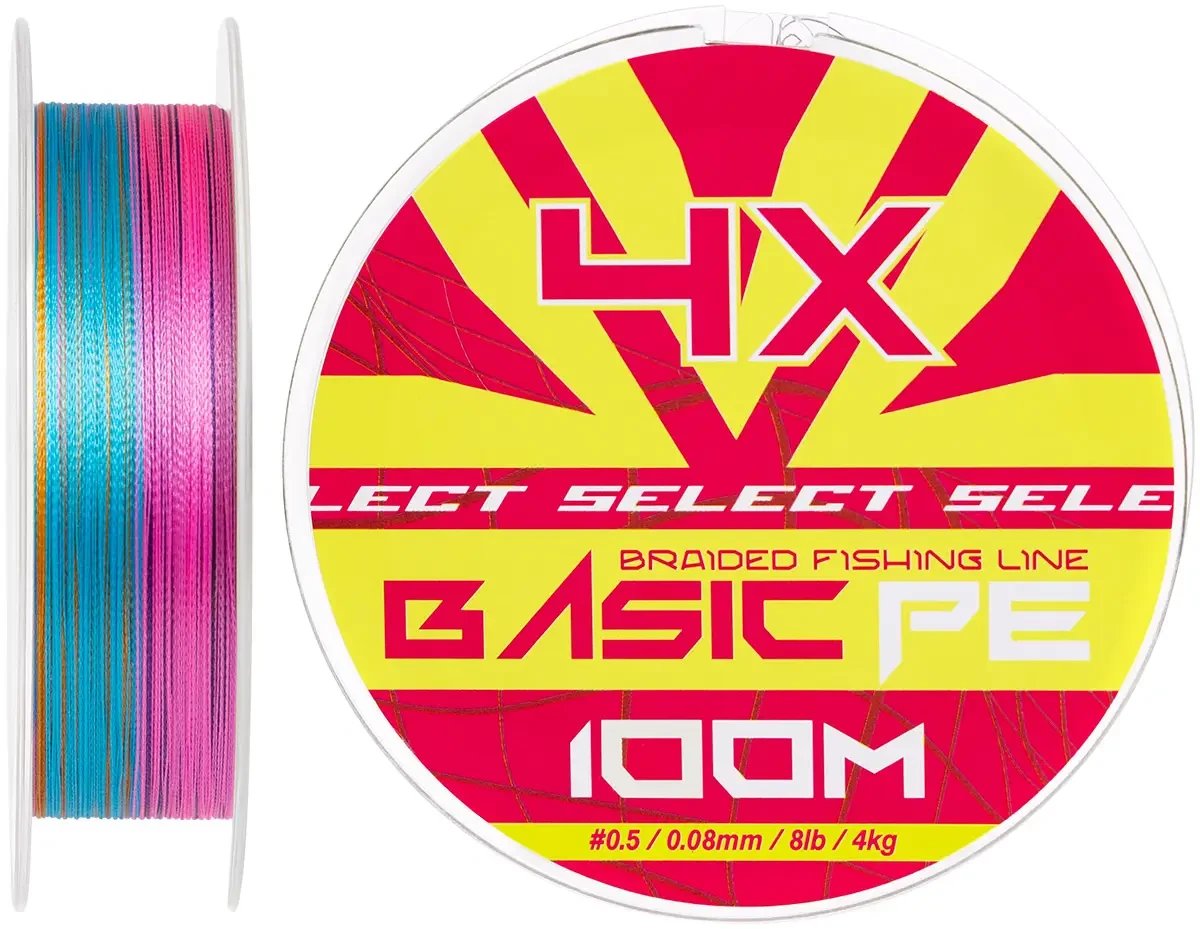 Шнур Select Basic PE Multicolor 100m #0.5/0.08mm 8lb/4kg, фото 1