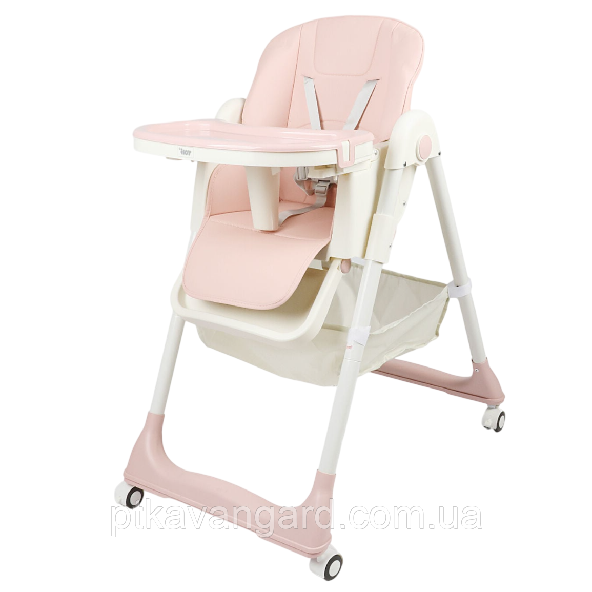 Дитячий стільчик для годування Toti 46083 (знімний столик, м'який чохол) рожевий, фото 1