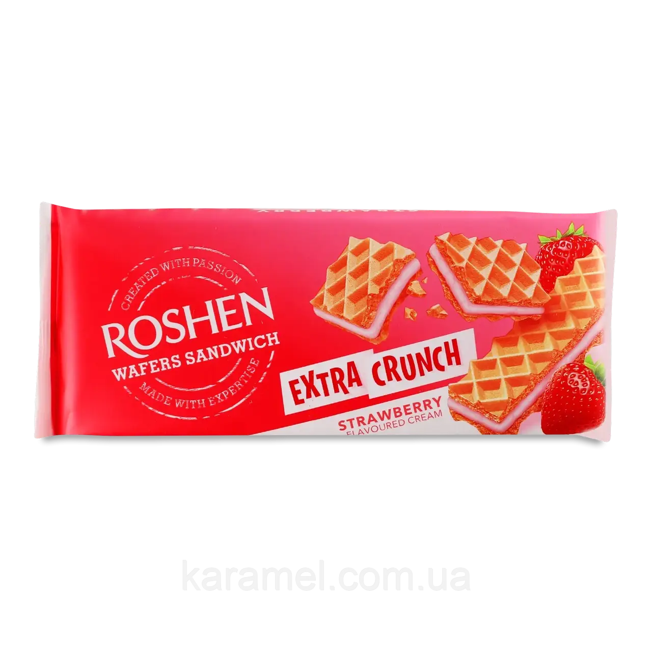 Вафлі Wafers Sandwich Extra Crunch Strawberry, 142г, фото 1