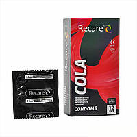 Презервативы Holographic Recare Cola Dotted&Ribbed Condoms 12шт, с пупырышками и ребрами,аромат:Кола Вибраторы мастурбаторы