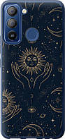 Силиконовый чехол на Tecno POP 5 LTE BD4 Celestial Harmony: Sun & Moon Gold Mystic Pattern
