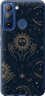Силиконовый чехол на Tecno POP 5 LTE BD4 Celestial Harmony: Sun & Moon Gold Mystic Pattern