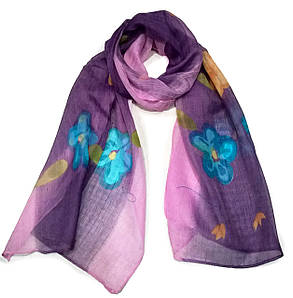 Шарф тонкий легкий Леона фиолетовий