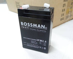 Акумулятор 6 V 2.8 Ah Bossman profi 3FM2.8 — LA628