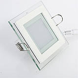 LED-світильник Luxel зі скляним декором 220V DLSG 6W IP20 квадратний, фото 2