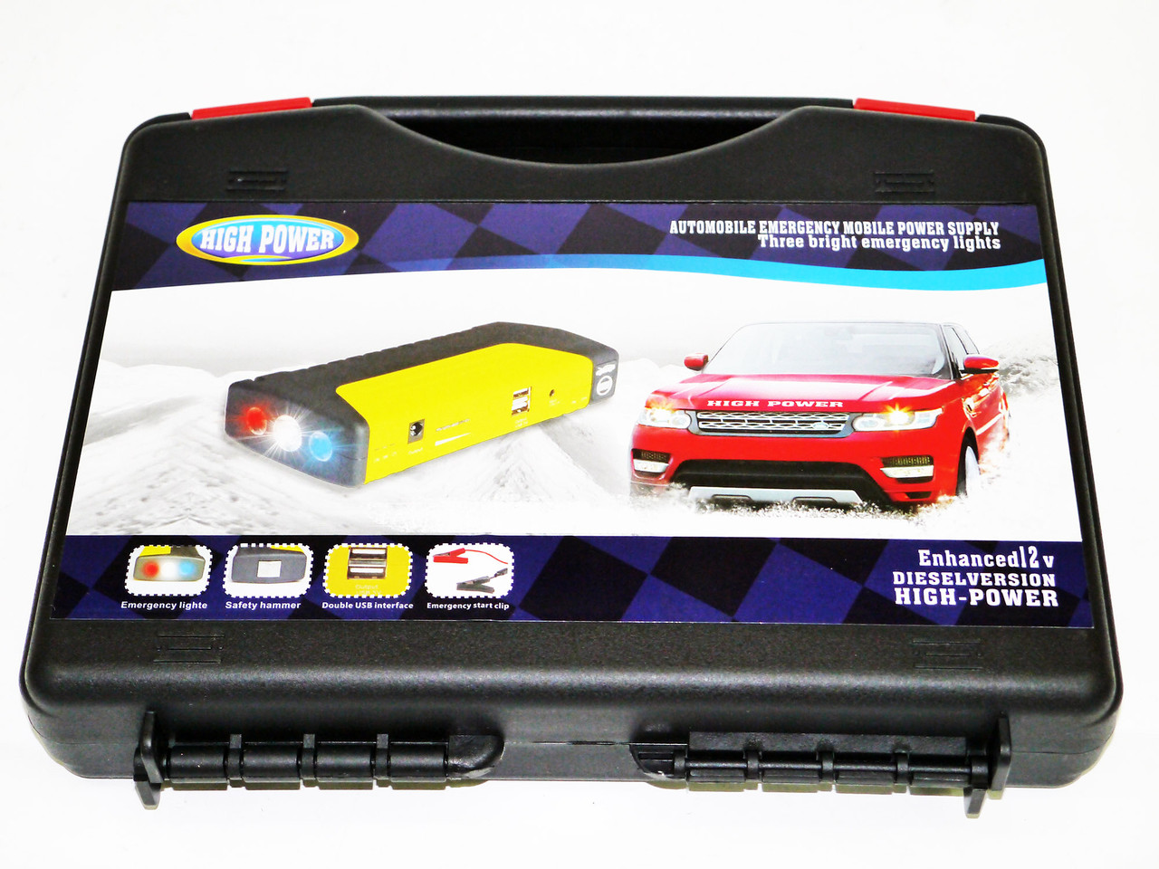 Car jump starter 16800mAh Повер банк зарядно пусковий пристрій для машини 2хUSB+Ліхтарик