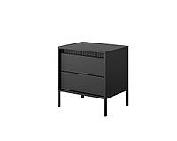 Тумба прикроватная Perfect Home Сенсо / Senso 2S/53 с 2 ящиками Черный (PFH-092036)