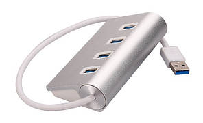 Алюмінієвий ЮСБ хаб USB 3.0 hub, 4 порти