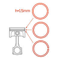 Кольца поршневые ПЛМ «Ветерок-12» h=1.5мм