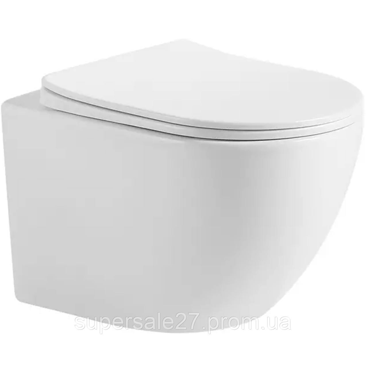 Lite Підвісний унітаз з кришкою soft-close, Vortex Flush, білий глянець, фото 1