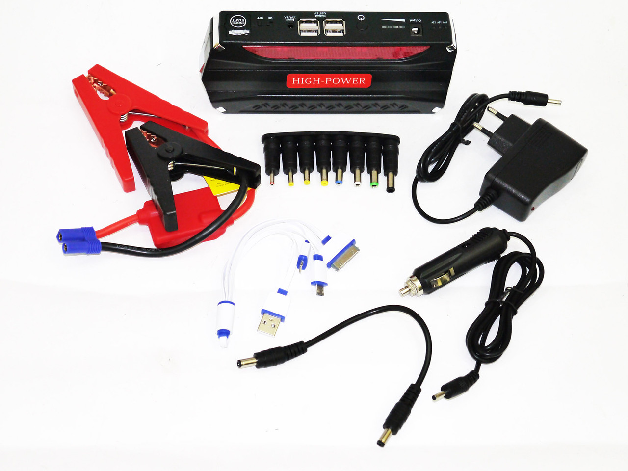 Car jump starter 10000mAh Повер банк зарядно пусковий пристрій для машини 4хUSB+Ліхтарик