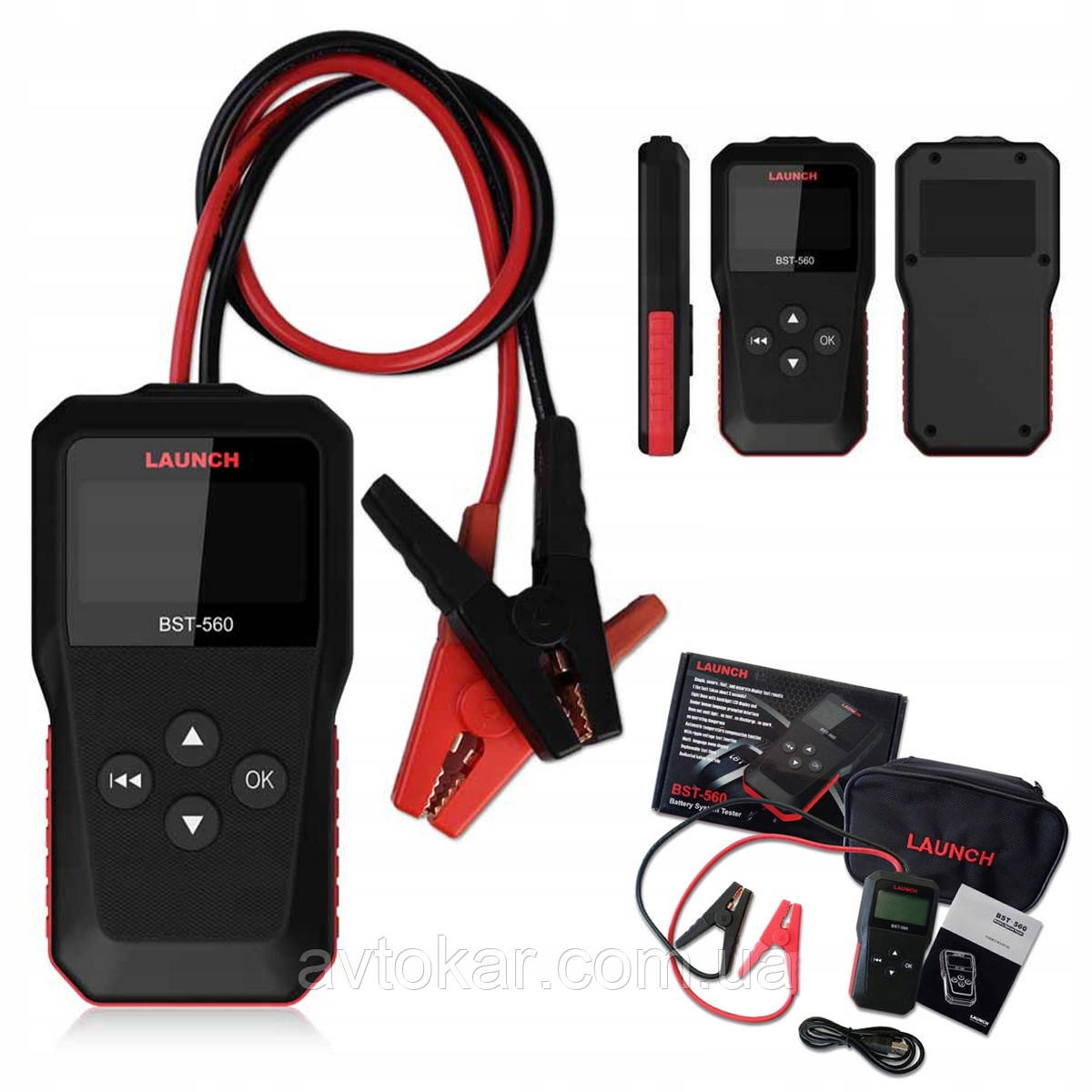 Цифровий тестер-вимірювач для батарей та акумуляторів з LCD-дисплеєм 12 В LAUNCH BST-560, фото 1