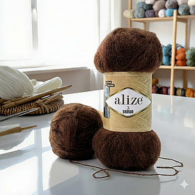 Пряжа Alize 3 Season №26, темний шоколад