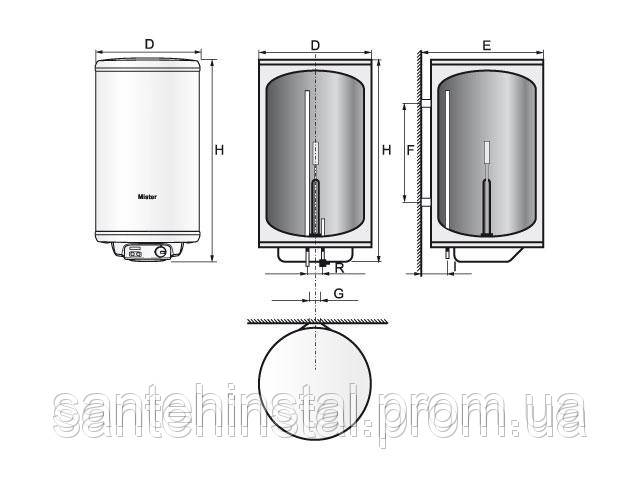 Бойлер безтисковий Elektromet Mister 80l - фото 2 - id-p3277366