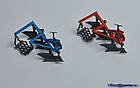 Модель плуга відвального трикорпусного масштаб 1/43 з бороною, червоний колір, ПЛН 3, фото 6