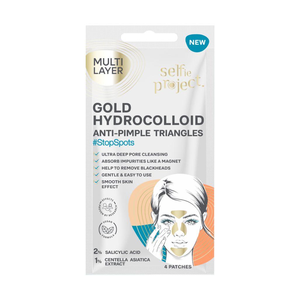 Патчі для обличчя Selfie Project StopSpots Gold Hydrocolloid Anti-Pimple Triangles проти прищів, з саліциловою кислотою та, фото 1
