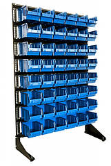 Стелаж для інструментів 1500 мм 48 ящиків, стелаж з пластиковими ящиками, метизнйи органайзер, кольорові ящики К В/С