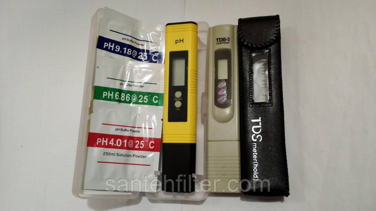 Прилад для визначення чистоти ТДС метр (солемер) + PH метр (вимірювач кислотності, лужності води), фото 1