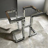 Металева опора для столу з нержавіючої сталі, хром