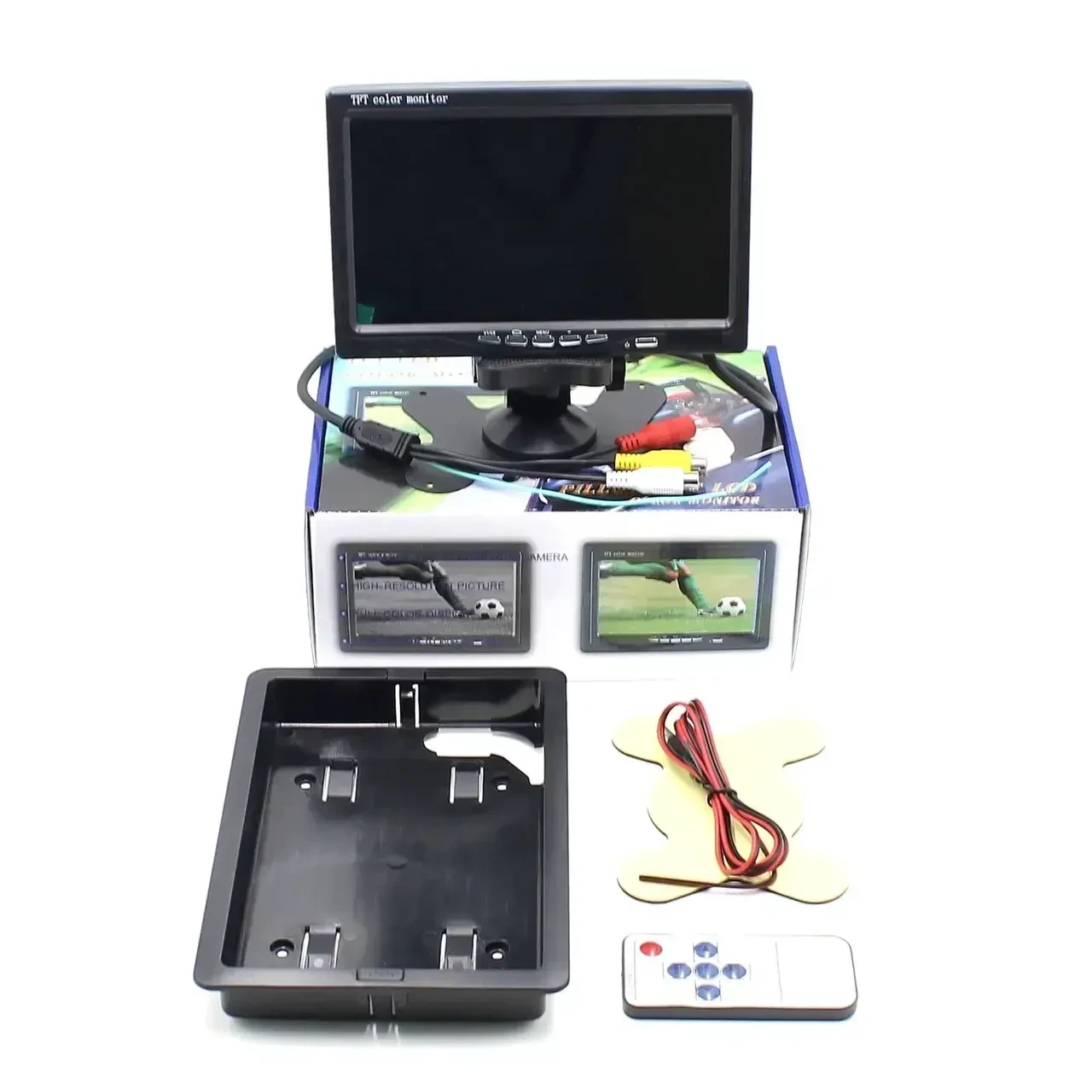 Монітор для камери заднього огляду 7 дюймів, 2 відеовходи RCA, живлення 12–24В, дисплей для авто, контроль сліпих зон, фото 1