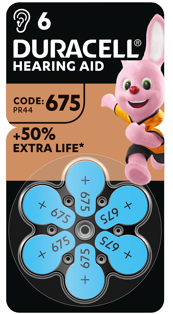 Батарейки для слухових апаратів Duracell розмір 675, 6 шт. (6453350)