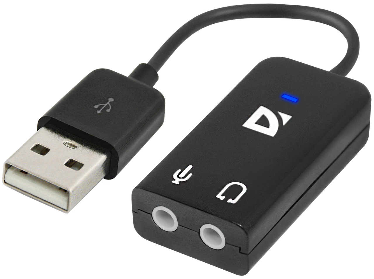 Перехідник для навушников Defender Audio USB 2х3.5мм jack ->USB (63002) (6103749)