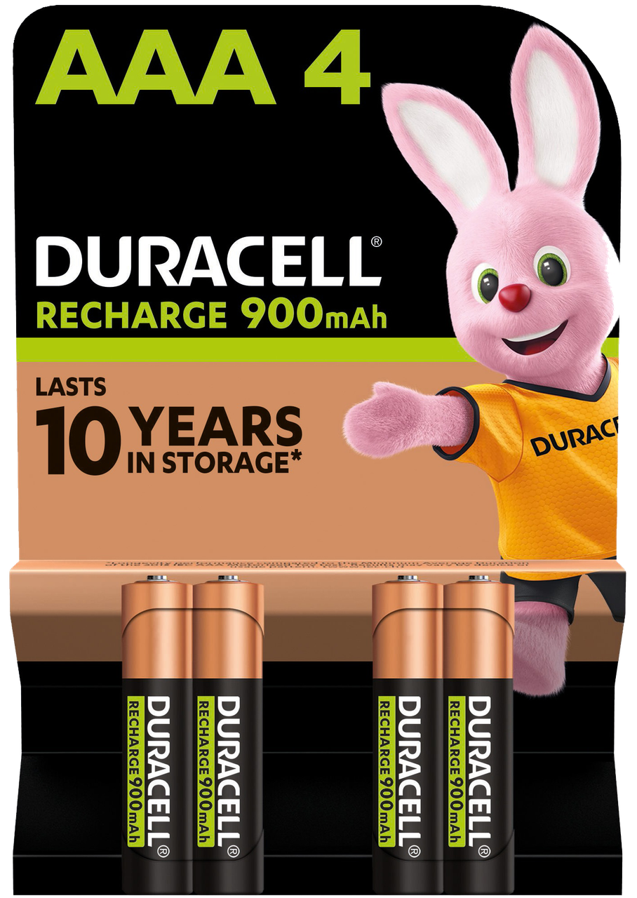 Акумулятори Duracell Rechargeable AAА 900 mAh, 4 шт. (6486619)