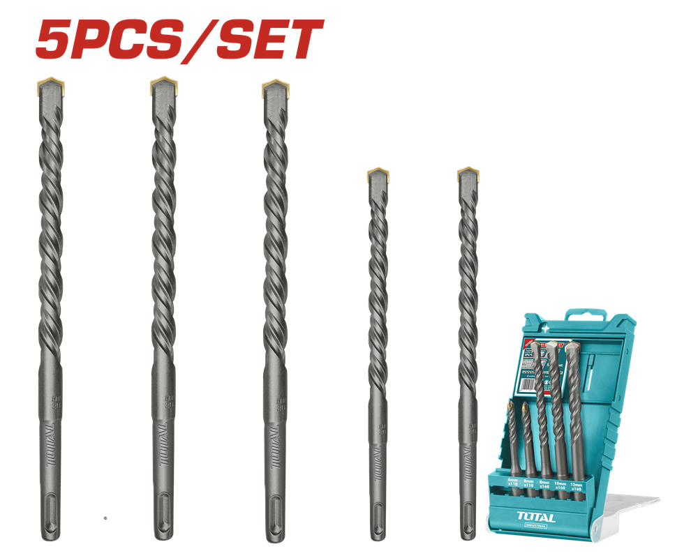 Набір бурів TOTAL TAC190501 SDS PlUS, 5шт, d=6-12мм. (6492731)