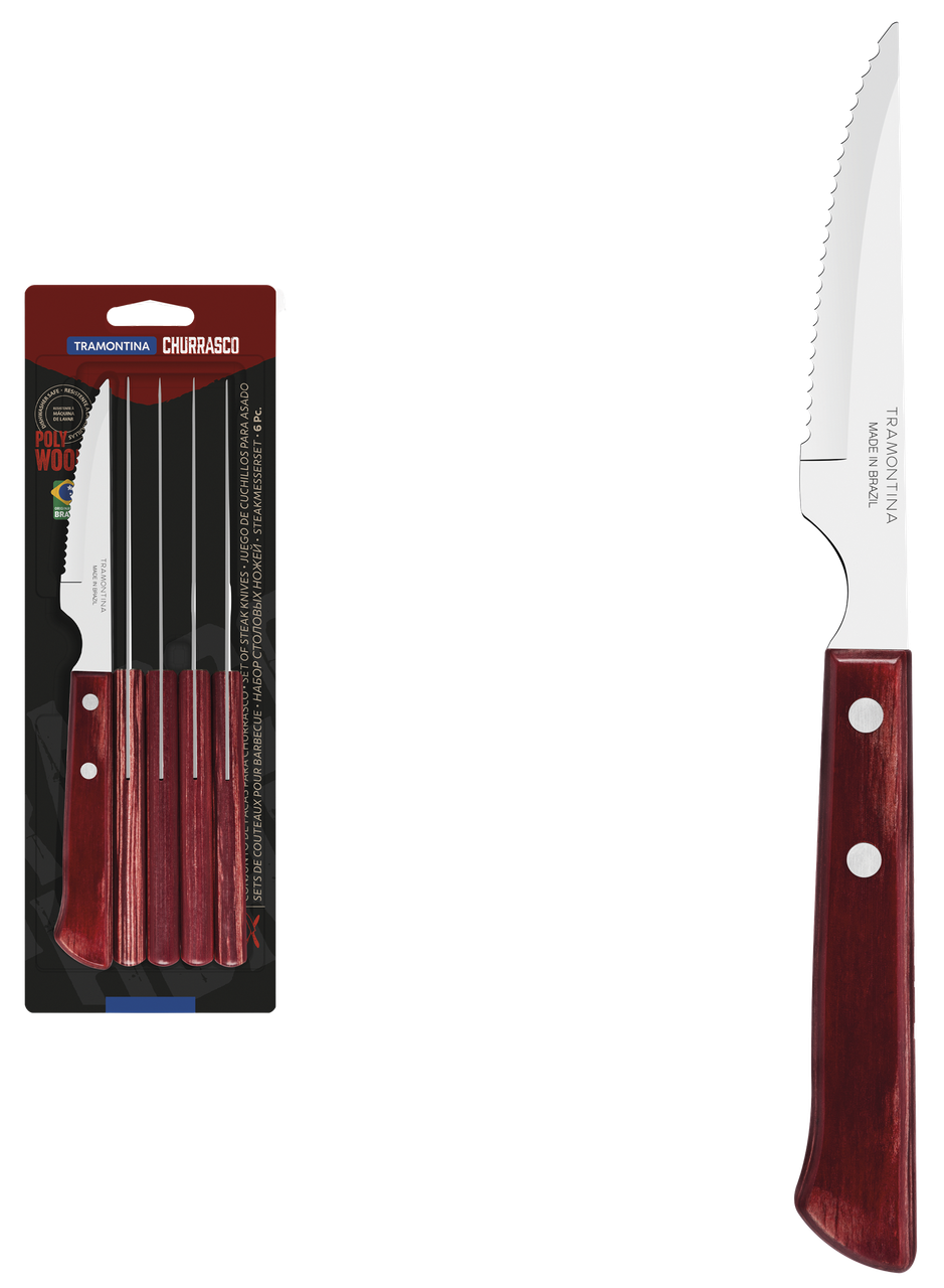 Набір ножів для стейку Tramontina Barbecue Polywood, 101.6 мм (6747188)