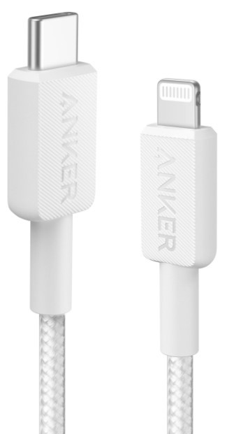 Кабель Anker 322 USB-C to Lightning - 0.9m Nylon White (6908996)