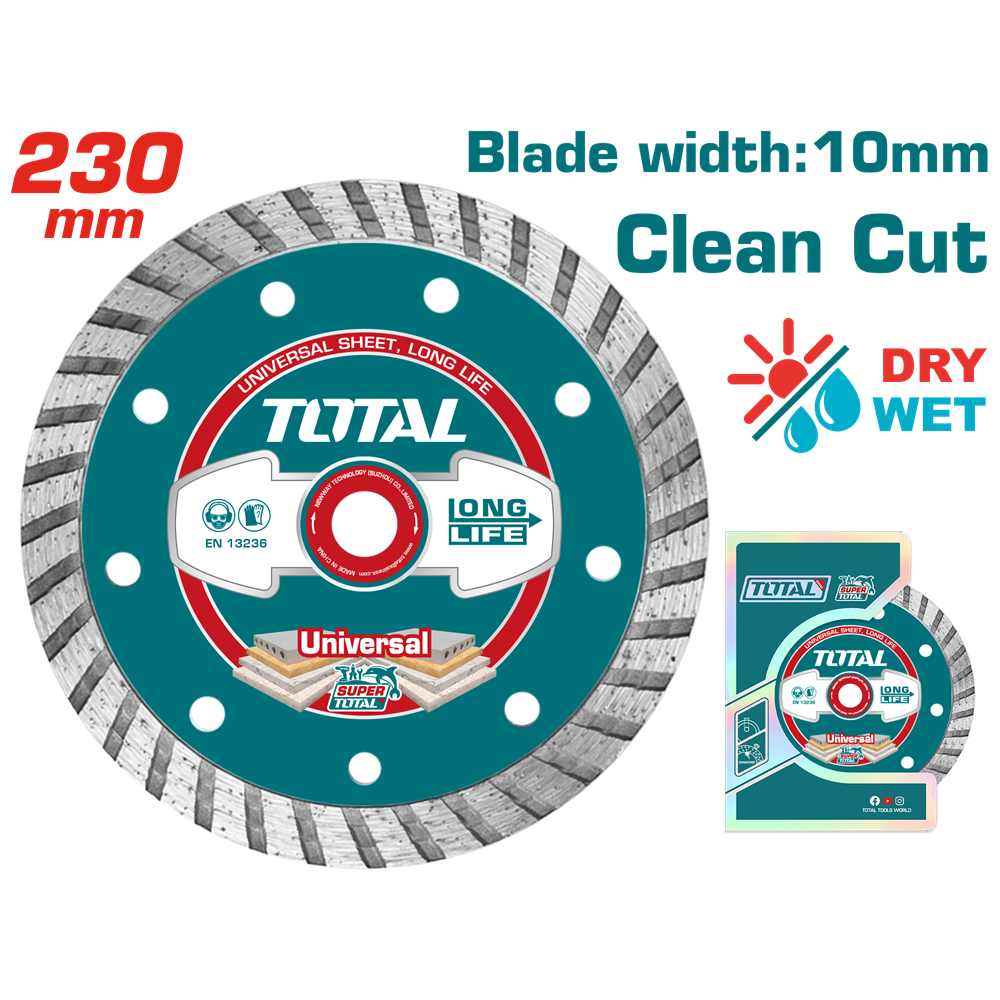 Алмазний диск по бетону, каменю TOTAL TAC2132303 (230х22.2мм) (6326530)
