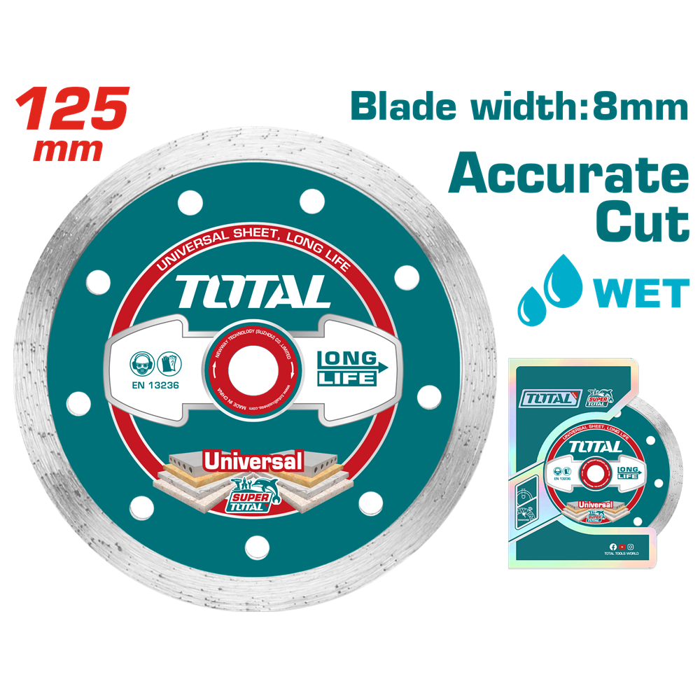 Алмазний диск по плитці TOTAL TAC2121253 (125х22.2мм.) (6326568)