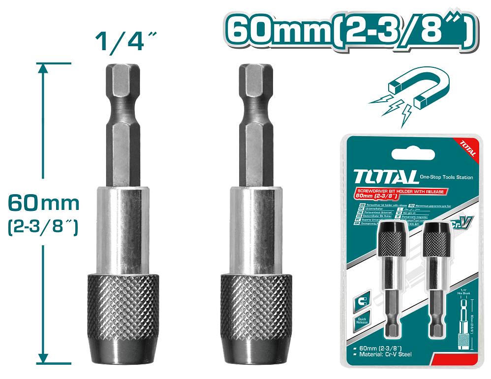 Тримач для біт магнітний TOTAL TAC462601, L = 60 мм (6326598)