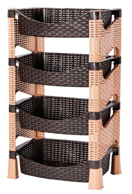 Етажерка 4-х ярусна VIOLET HOUSE 0740 Ротанг Гелаксі CREAM (6619653)