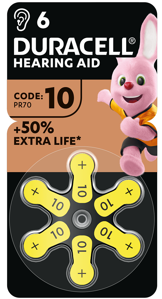 Батарейки для слухових апаратів Duracell розмір 10, 6 шт. (6409621)