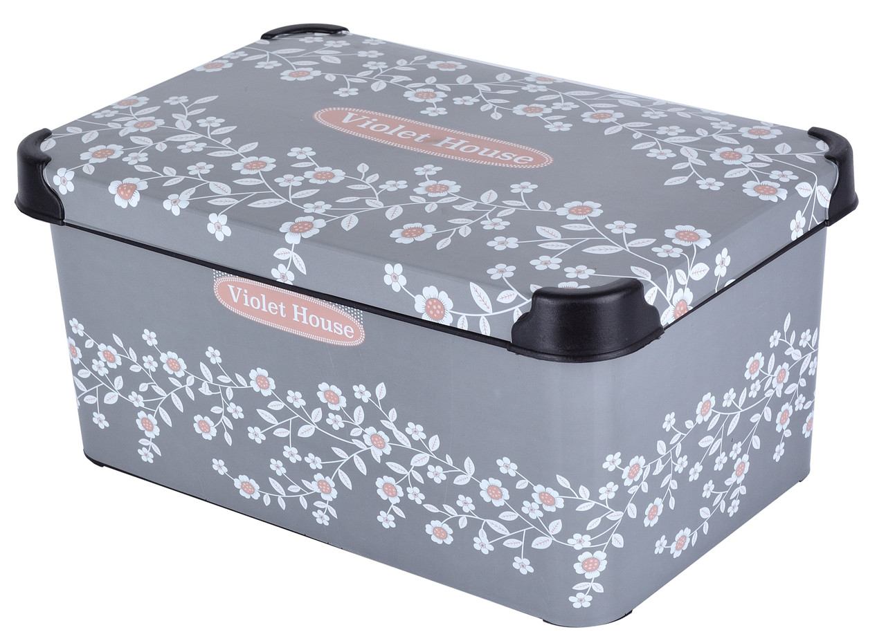 Контейнер Violet House 0647 Decor Antracite Flowers 10 л (6822859)
