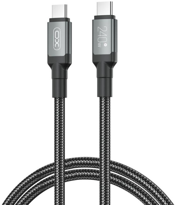 Кабель XO NBQ264A High Power Braided Type-C to Type-C - 240W - 1m Black (7102292)